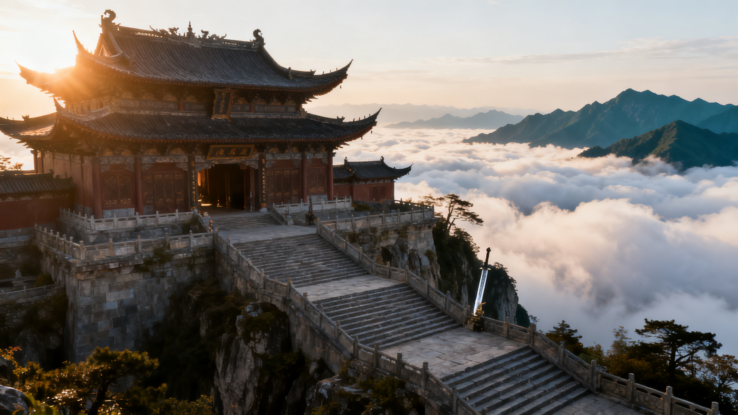 天龙八部私服发布网·天山门派配装攻略:宝石孔位与资源花钱顺序配图:云海之上的门派山门大殿